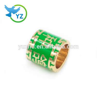 2020 NEW GREEN enamel gold plated Champion racing pigeon ring