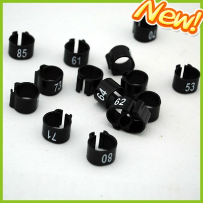 2014 hot sale black color number rings 001-100 for pigeon pet leg rings